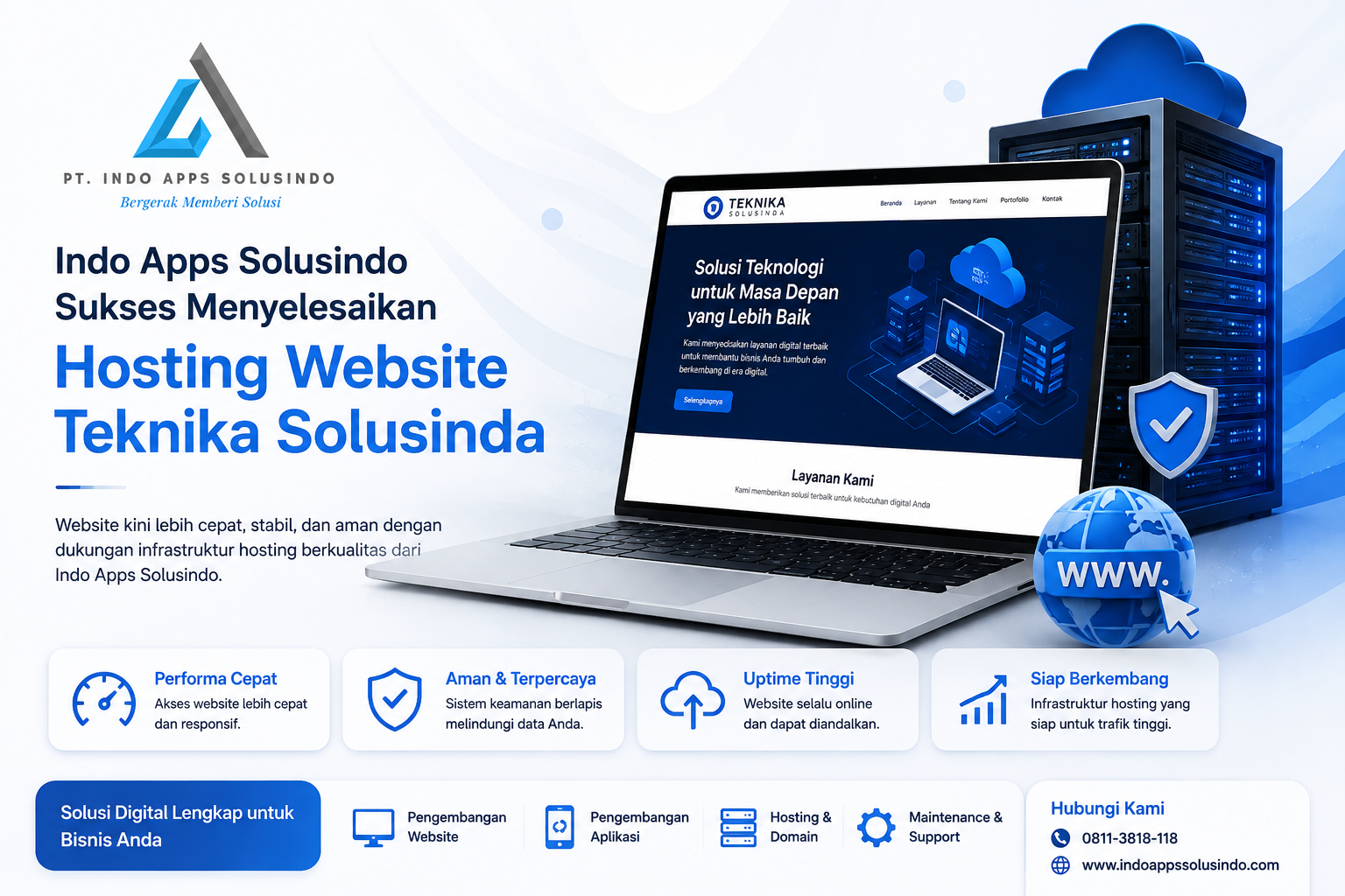 Indo Apps Solusindo Sukses Menyelesaikan Hosting Website Teknika Solusinda