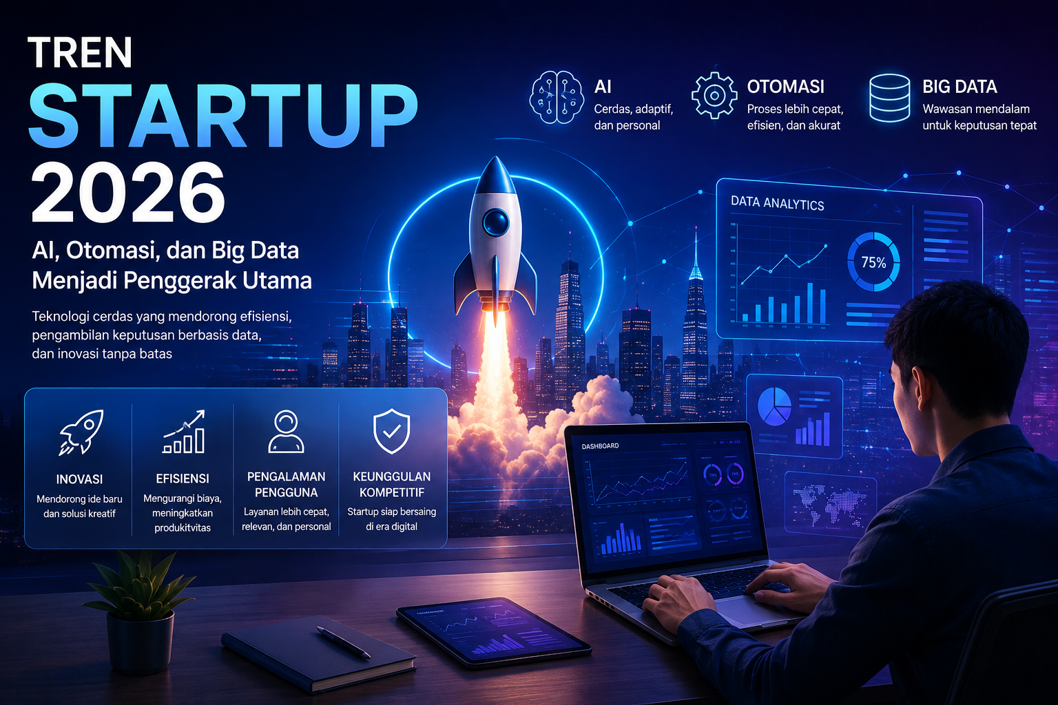 Tren Startup 2026: AI, Otomasi, dan Big Data Menjadi Penggerak Utama
