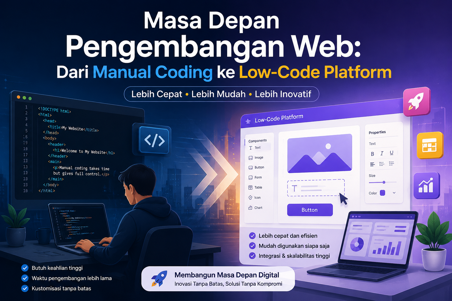 Masa Depan Pengembangan Web: Dari Manual Coding ke Low-Code Platform