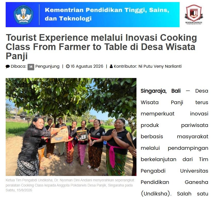 Tourist Experience melalui Inovasi Cooking Class From Farmer to Table di Desa Wisata Panji