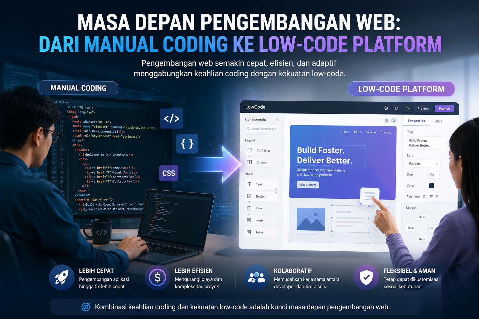 Masa Depan Pengembangan Web: Dari Manual Coding ke Low-Code Platform