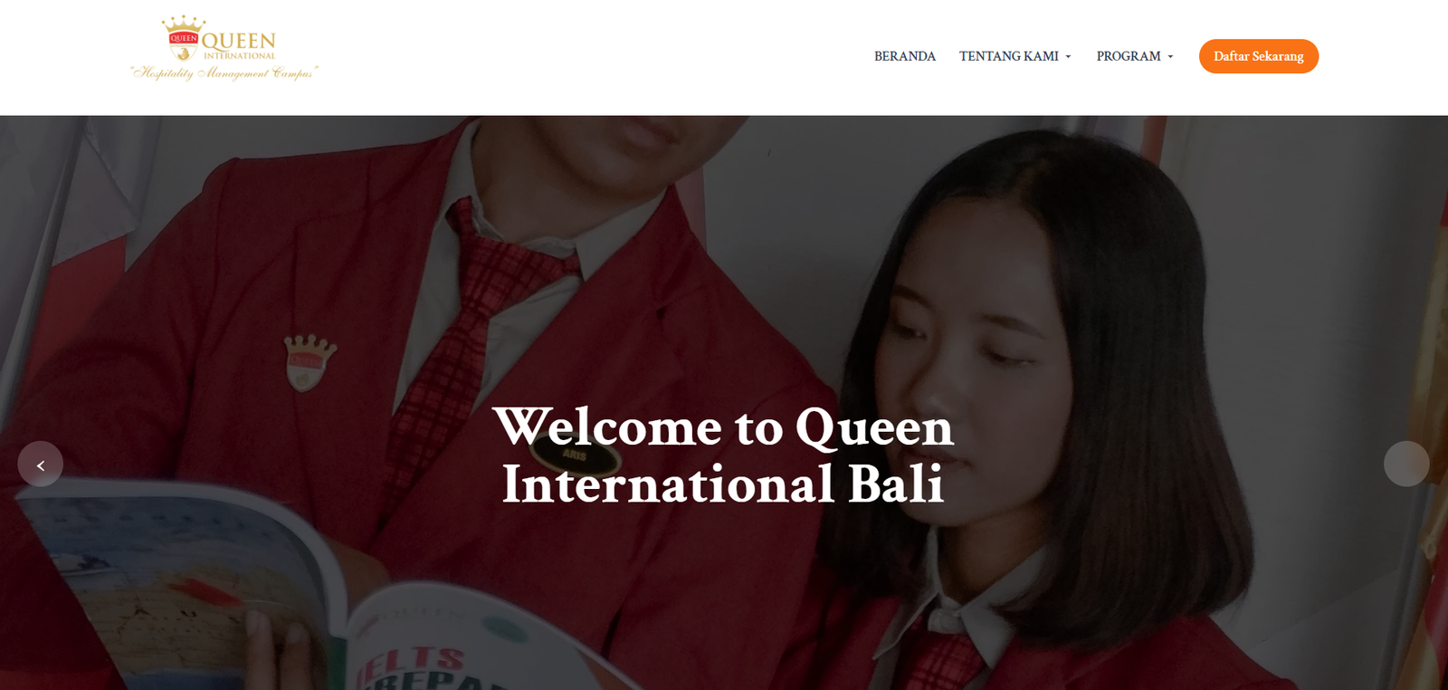 Projek Website Profesional Queen International Bali